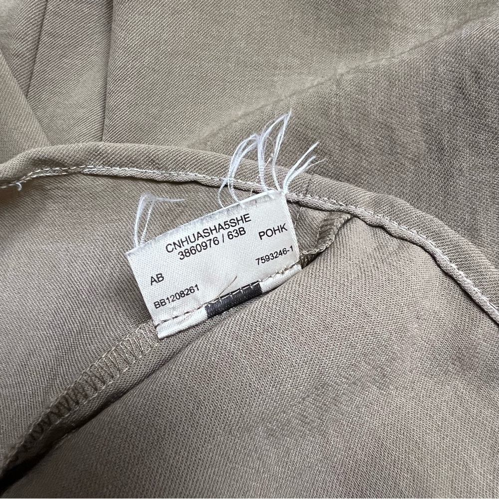 Burberry Brit Snap Button Down Shirt Women’s Size S Tan Safari - Picture 9 of 13